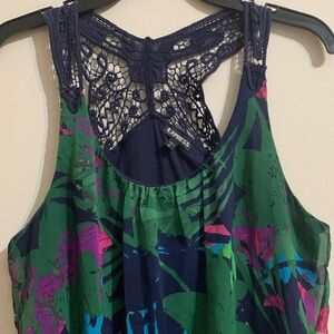 Express Multicolor Lace Detail Tank Top
